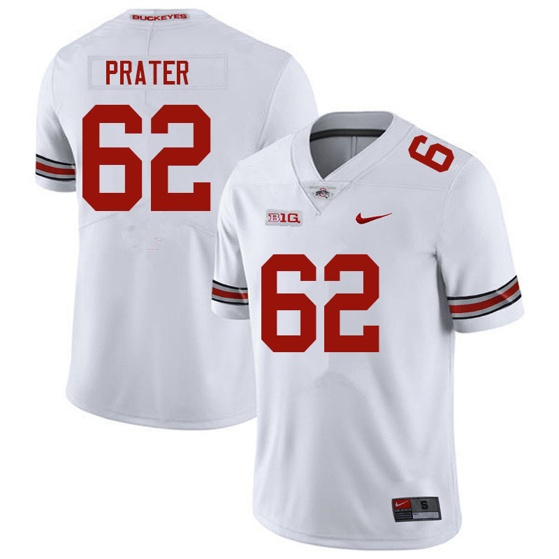 Men #62 Bryce Prater Ohio State Buckeyes College Football Jerseys Sale-White